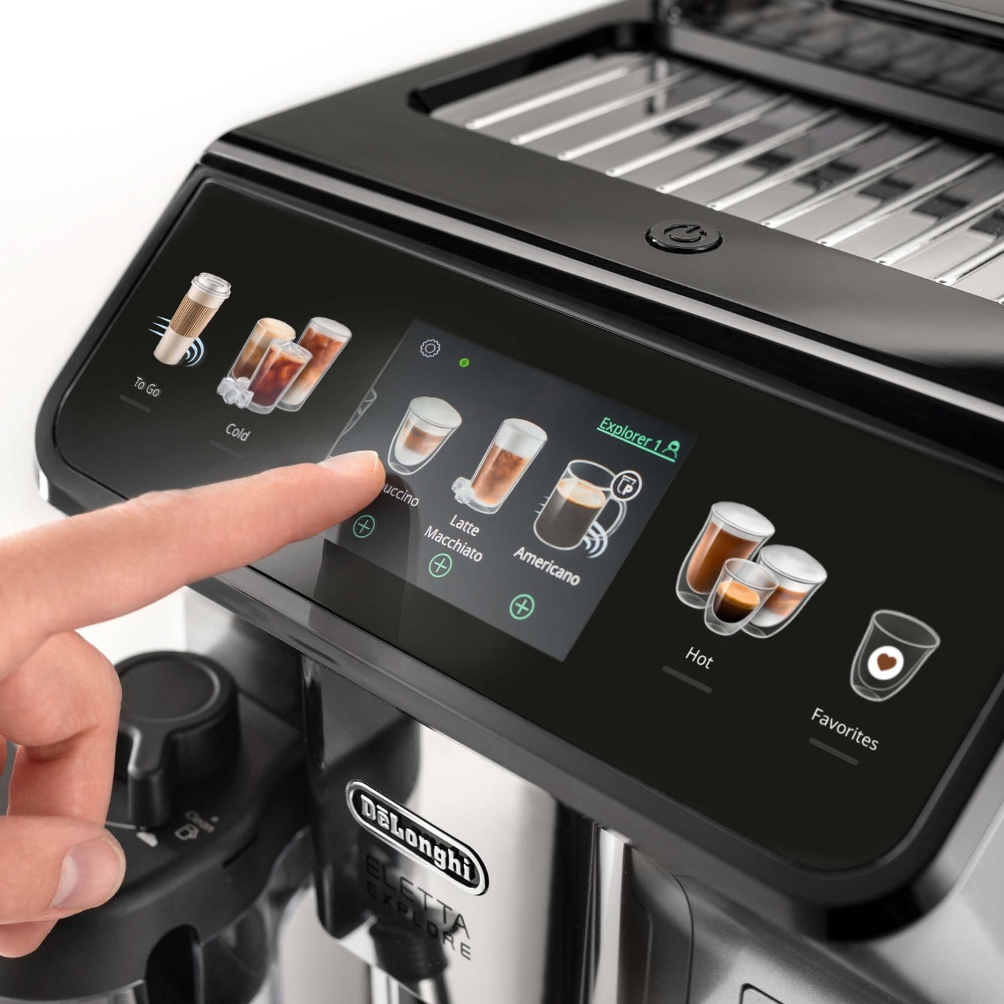 Eletta Explore ECAM450.55.S - über 40 heiße und kalte Rezepte, mit Heißer und kalter Milchschaum, 4 Benutzerprofile, 3,5'' TFT Touch Display, 300g, 1,8l, 19 ba - Silber